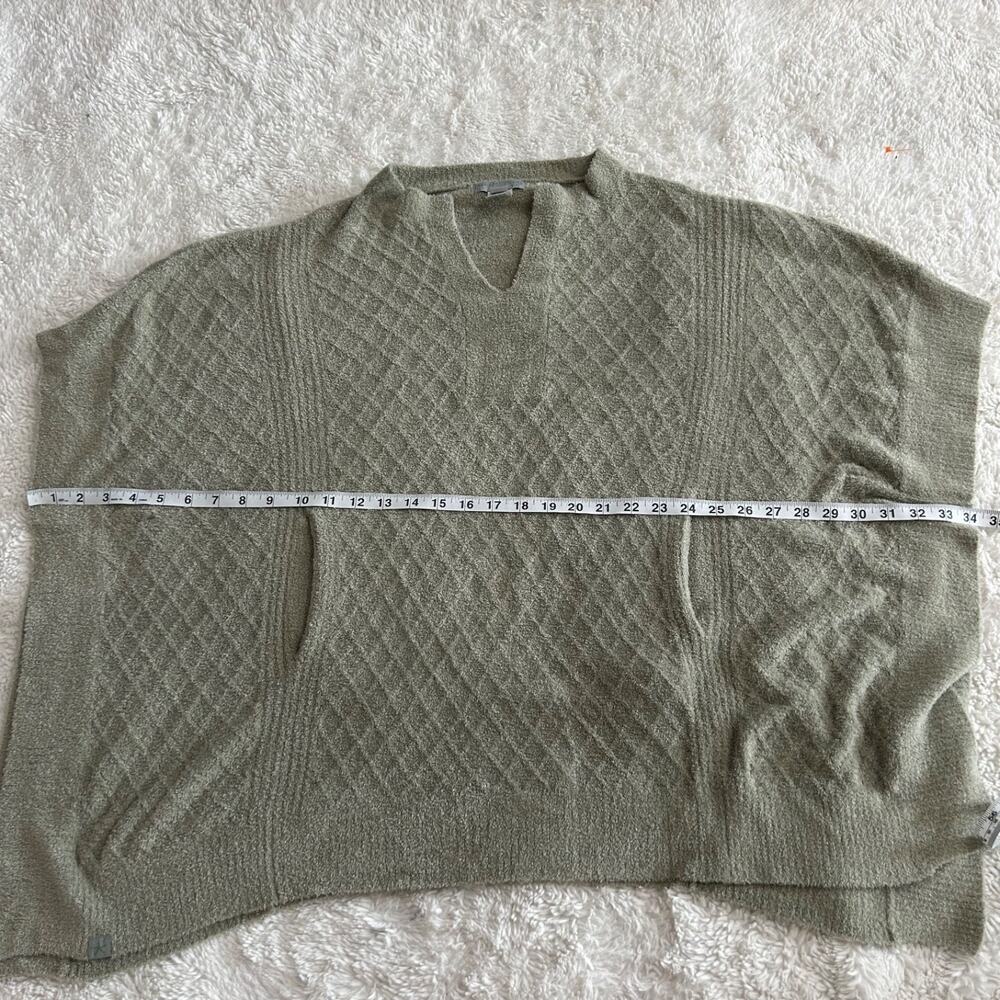 Barefoot Dreams XXS/XS CozyChic Lite Split Neck Diamond Poncho Green Lounge - Picture 4 of 6